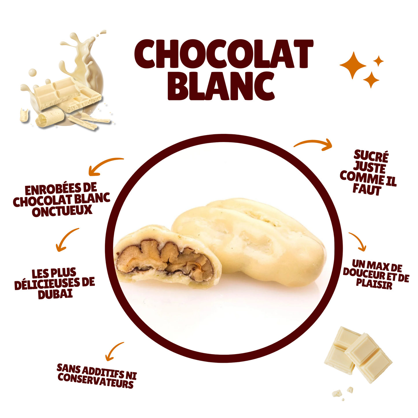 Noix de pécan chocolat blanc